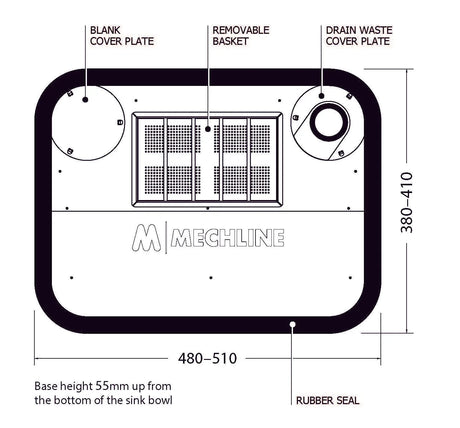 FS049 Mechline Food Waste Sink Strainer 500 510x410mm - JD Catering Equipment Solutions Ltd