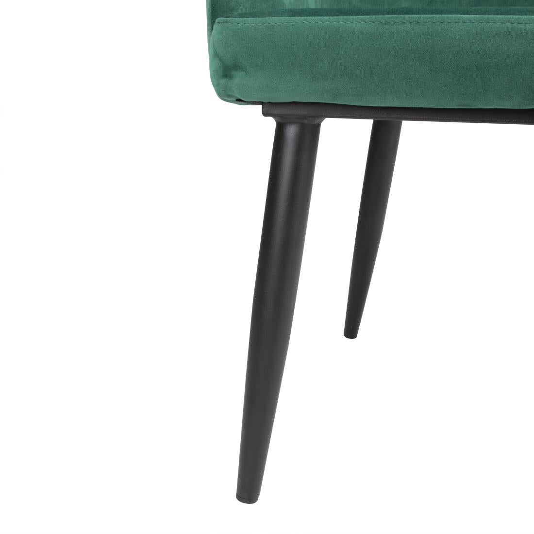 FX070 Bolero Lia Velvet Effect Chairs Dark Green (Set of 2) JD Catering Equipment Solutions Ltd