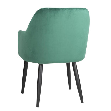 FX070 Bolero Lia Velvet Effect Chairs Dark Green (Set of 2) JD Catering Equipment Solutions Ltd