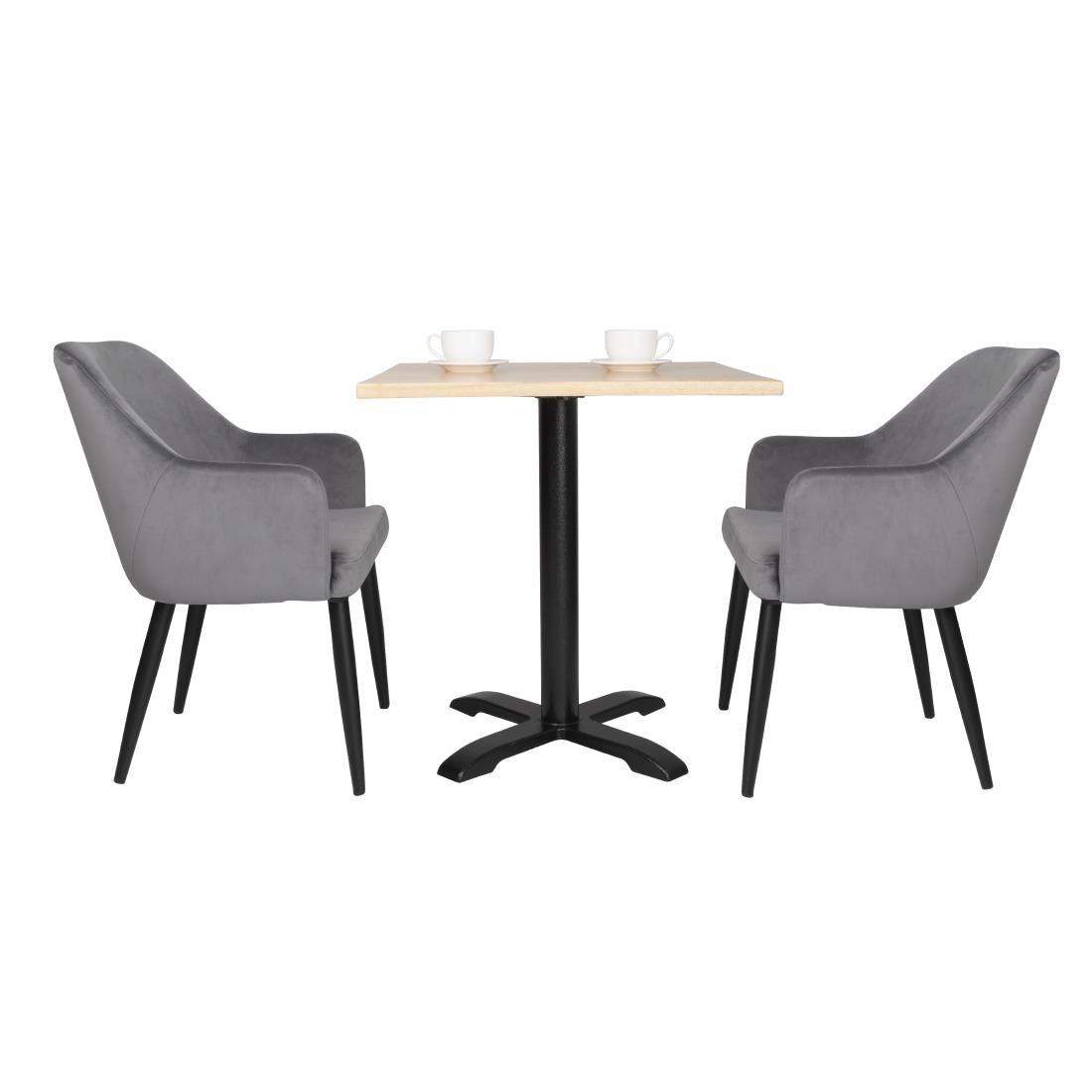 FX071 Bolero Lia Velvet Effect Chairs Grey (Set of 2) JD Catering Equipment Solutions Ltd