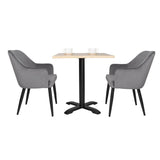 FX071 Bolero Lia Velvet Effect Chairs Grey (Set of 2) JD Catering Equipment Solutions Ltd