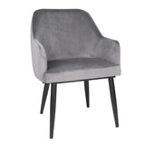 FX071 Bolero Lia Velvet Effect Chairs Grey (Set of 2) JD Catering Equipment Solutions Ltd