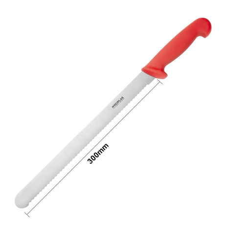 FX117 Hygiplas Slicer Serrated Red 30.5cm JD Catering Equipment Solutions Ltd