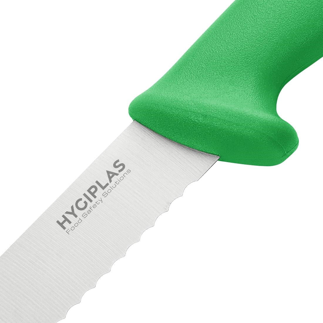 FX121 Hygiplas Slicer Serrated Green 25.4cm JD Catering Equipment Solutions Ltd