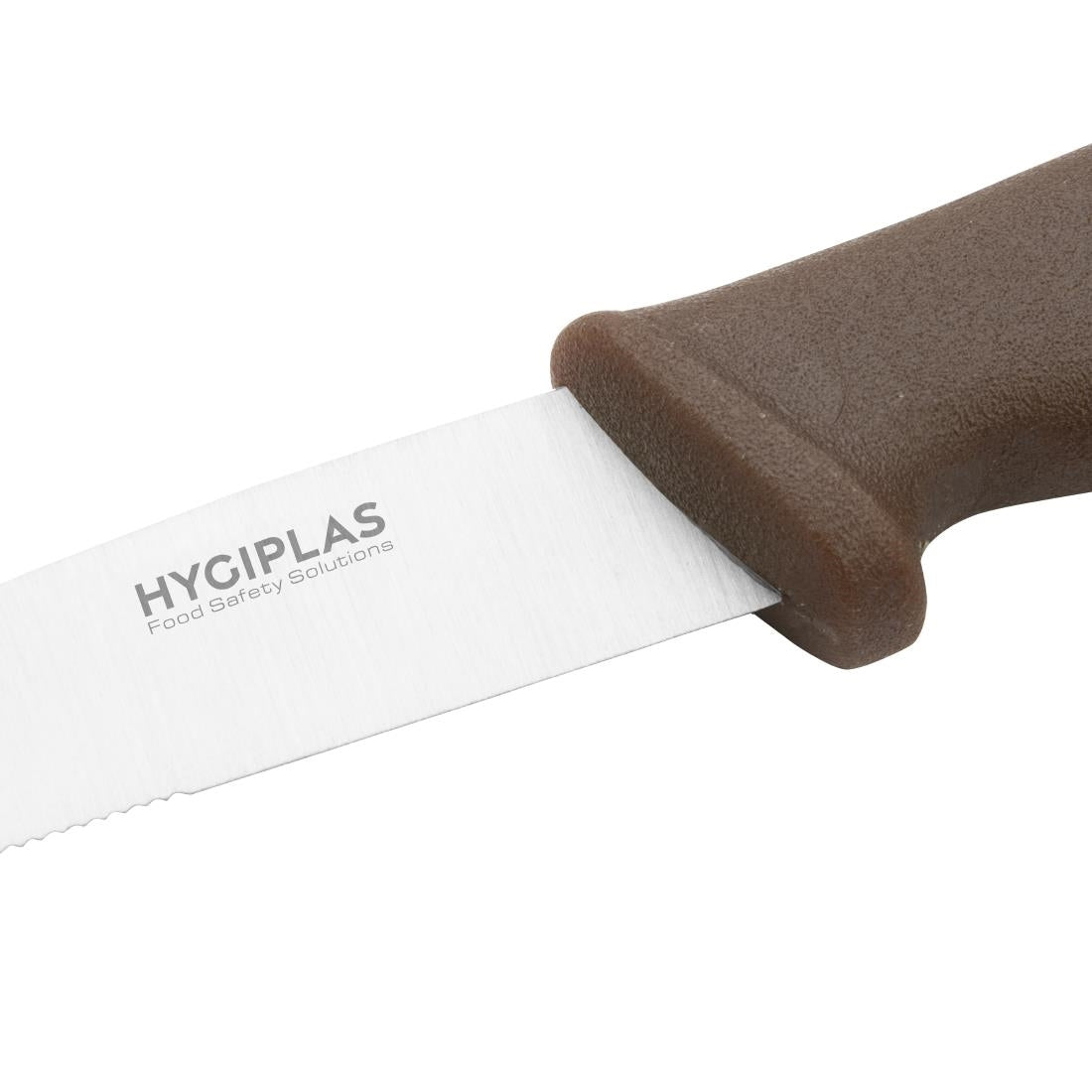 FX125 Hygiplas Vegetable Knife Serrated Brown 10.2cm JD Catering Equipment Solutions Ltd