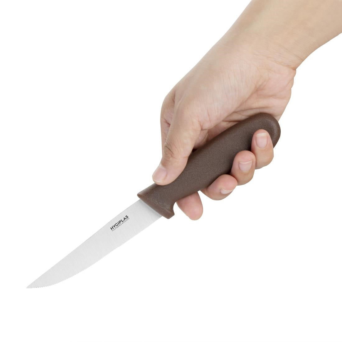 FX125 Hygiplas Vegetable Knife Serrated Brown 10.2cm JD Catering Equipment Solutions Ltd