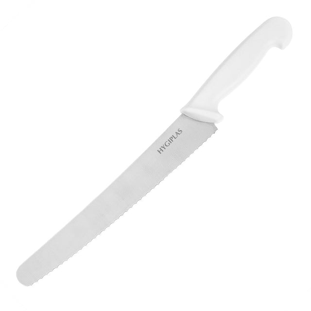 FX127 Hygiplas Serrated Pastry Knife White 25.4cm JD Catering Equipment Solutions Ltd