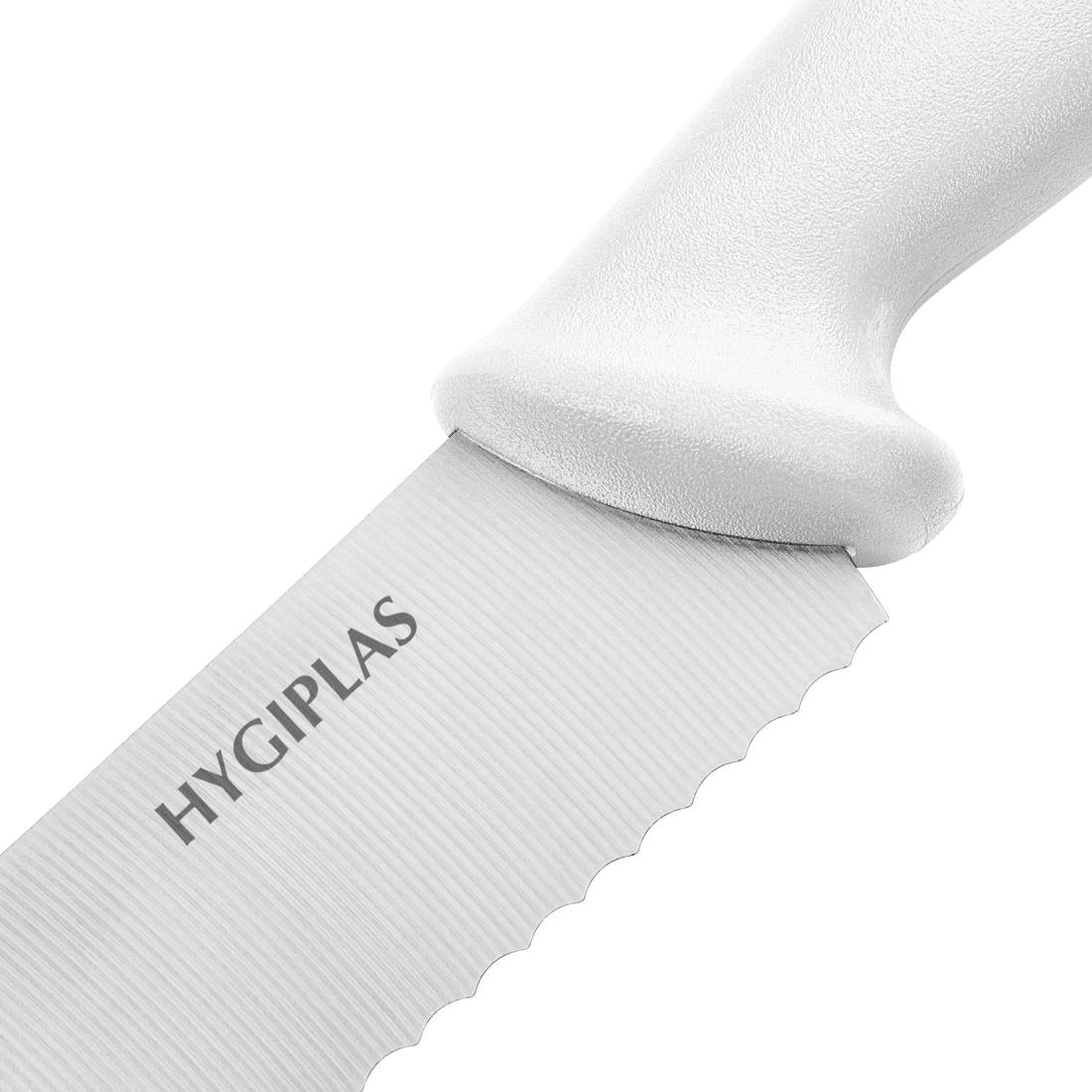 FX127 Hygiplas Serrated Pastry Knife White 25.4cm JD Catering Equipment Solutions Ltd