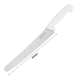 FX127 Hygiplas Serrated Pastry Knife White 25.4cm JD Catering Equipment Solutions Ltd