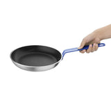 FX135 Hygiplas Non-Stick Teflon Aluminium Platinum Plus Frying Pan with Blue Handle 240mm JD Catering Equipment Solutions Ltd