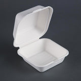 Fiesta Compostable Bagasse Burger Boxes with Bottom Ridges 153mm (Pack of 500) JD Catering Equipment Solutions Ltd