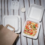 Fiesta Compostable Bagasse Hinged Food Containers 223/236mm (Pack of 200) JD Catering Equipment Solutions Ltd