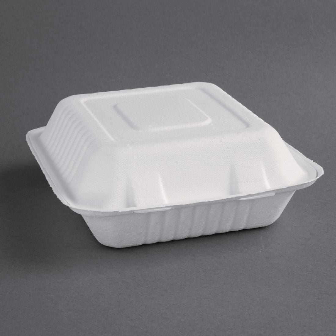 Fiesta Compostable Bagasse Hinged Food Containers 223/236mm (Pack of 200) JD Catering Equipment Solutions Ltd