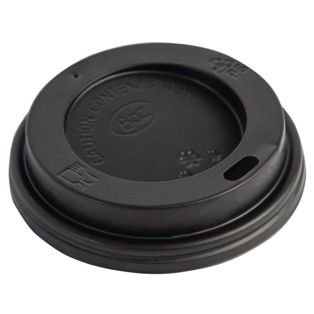 Fiesta Disposable Coffee Cup Lids Black 225ml / 8oz JD Catering Equipment Solutions Ltd