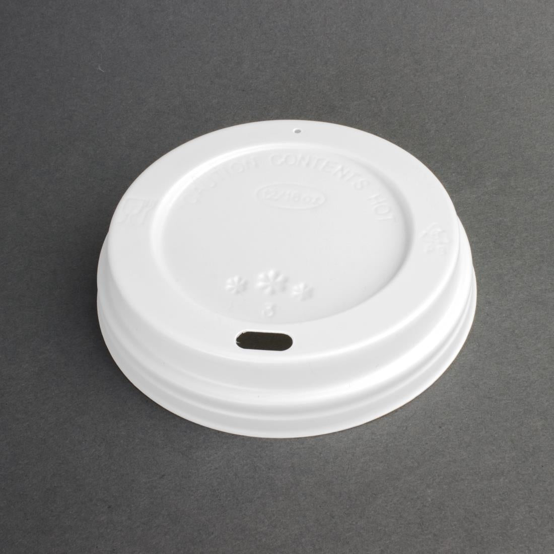 Fiesta Disposable Coffee Cup Lids White 340ml / 12oz and 455ml / 16oz (Pack of 50) JD Catering Equipment Solutions Ltd