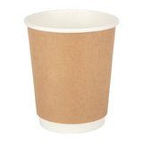 Fiesta Disposable Coffee Cups Double Wall Kraft 225ml / 8oz JD Catering Equipment Solutions Ltd