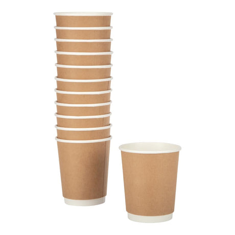 Fiesta Disposable Coffee Cups Double Wall Kraft 225ml / 8oz JD Catering Equipment Solutions Ltd