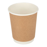 Fiesta Disposable Coffee Cups Double Wall Kraft 225ml / 8oz (Pack of 500) GP439 JD Catering Equipment Solutions Ltd