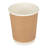 Fiesta Disposable Coffee Cups Double Wall Kraft 225ml / 8oz (Pack of 500) GP439 JD Catering Equipment Solutions Ltd