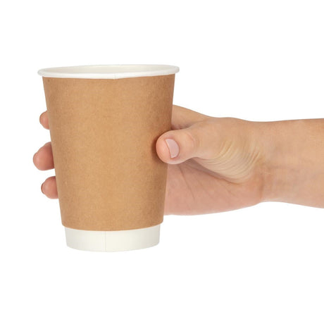 Fiesta Disposable Coffee Cups Double Wall Kraft 340ml / 12oz JD Catering Equipment Solutions Ltd