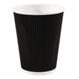 Fiesta Disposable Coffee Cups Ripple Wall Black 340ml / 12oz (Pack of 25) JD Catering Equipment Solutions Ltd