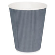 Fiesta Disposable Coffee Cups Ripple Wall Charcoal 225ml / 8oz (Pack of 500) JD Catering Equipment Solutions Ltd