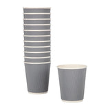 Fiesta Disposable Coffee Cups Ripple Wall Charcoal 225ml / 8oz (Pack of 500) JD Catering Equipment Solutions Ltd