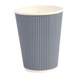 Fiesta Disposable Coffee Cups Ripple Wall Charcoal 340ml / 12oz (Pack of 25) JD Catering Equipment Solutions Ltd