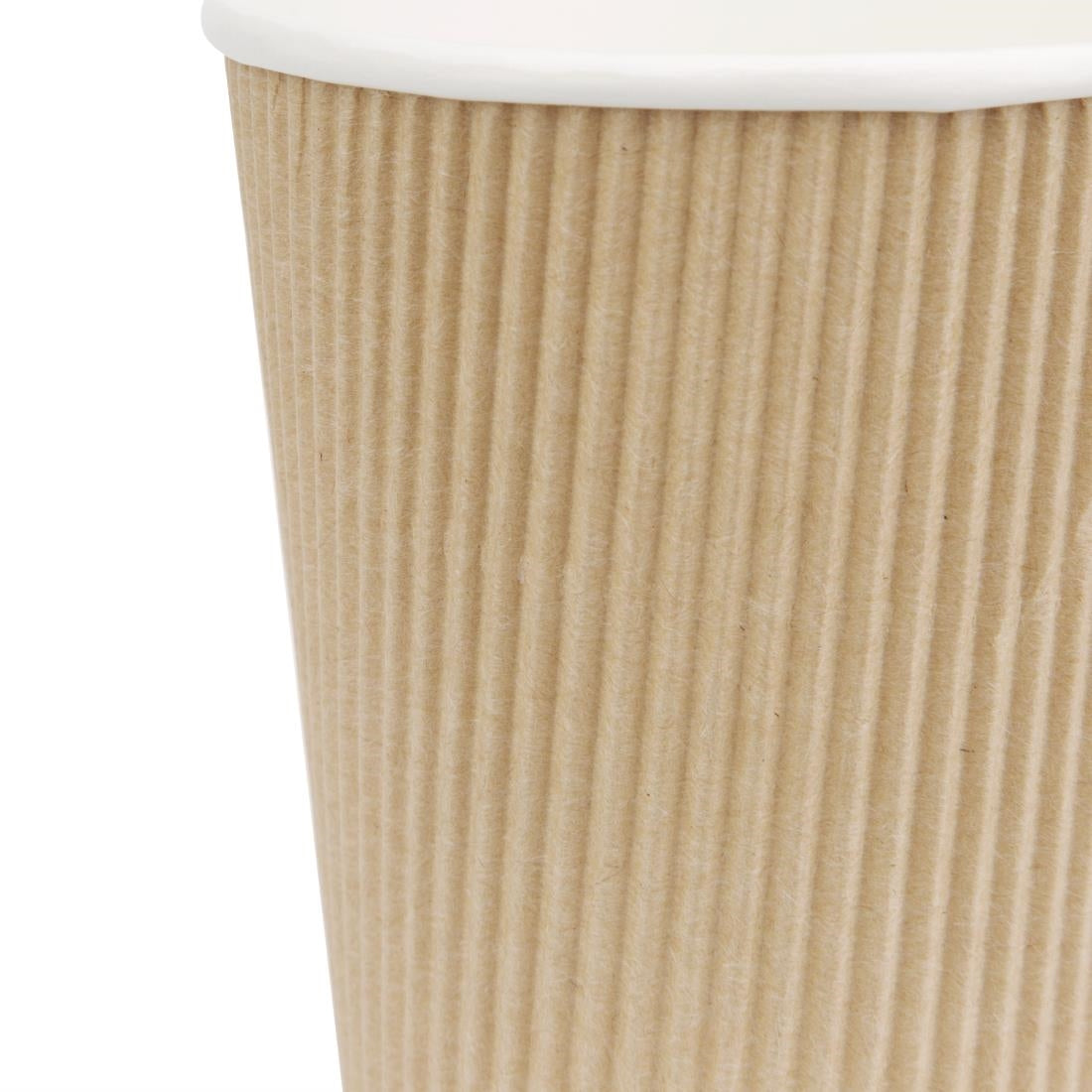 Fiesta Disposable Coffee Cups Ripple Wall Kraft 225ml / 8oz (Pack of 25) JD Catering Equipment Solutions Ltd