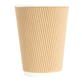 Fiesta Disposable Coffee Cups Ripple Wall Kraft 340ml / 12oz (Pack of 25) JD Catering Equipment Solutions Ltd