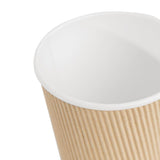 Fiesta Disposable Coffee Cups Ripple Wall Kraft 340ml / 12oz (Pack of 25) JD Catering Equipment Solutions Ltd