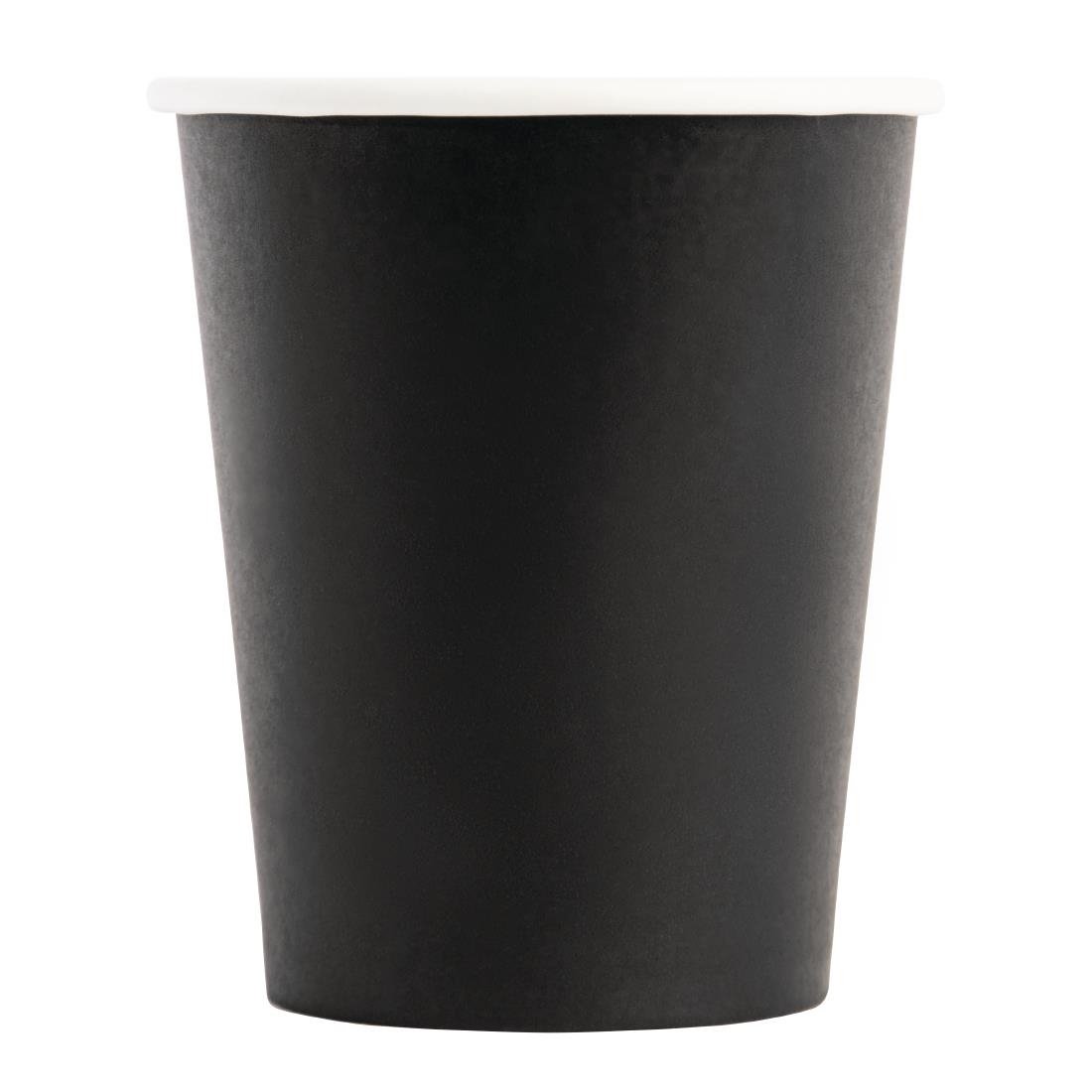Fiesta Disposable Coffee Cups Single Wall Black (Pack of 1000) JD Catering Equipment Solutions Ltd