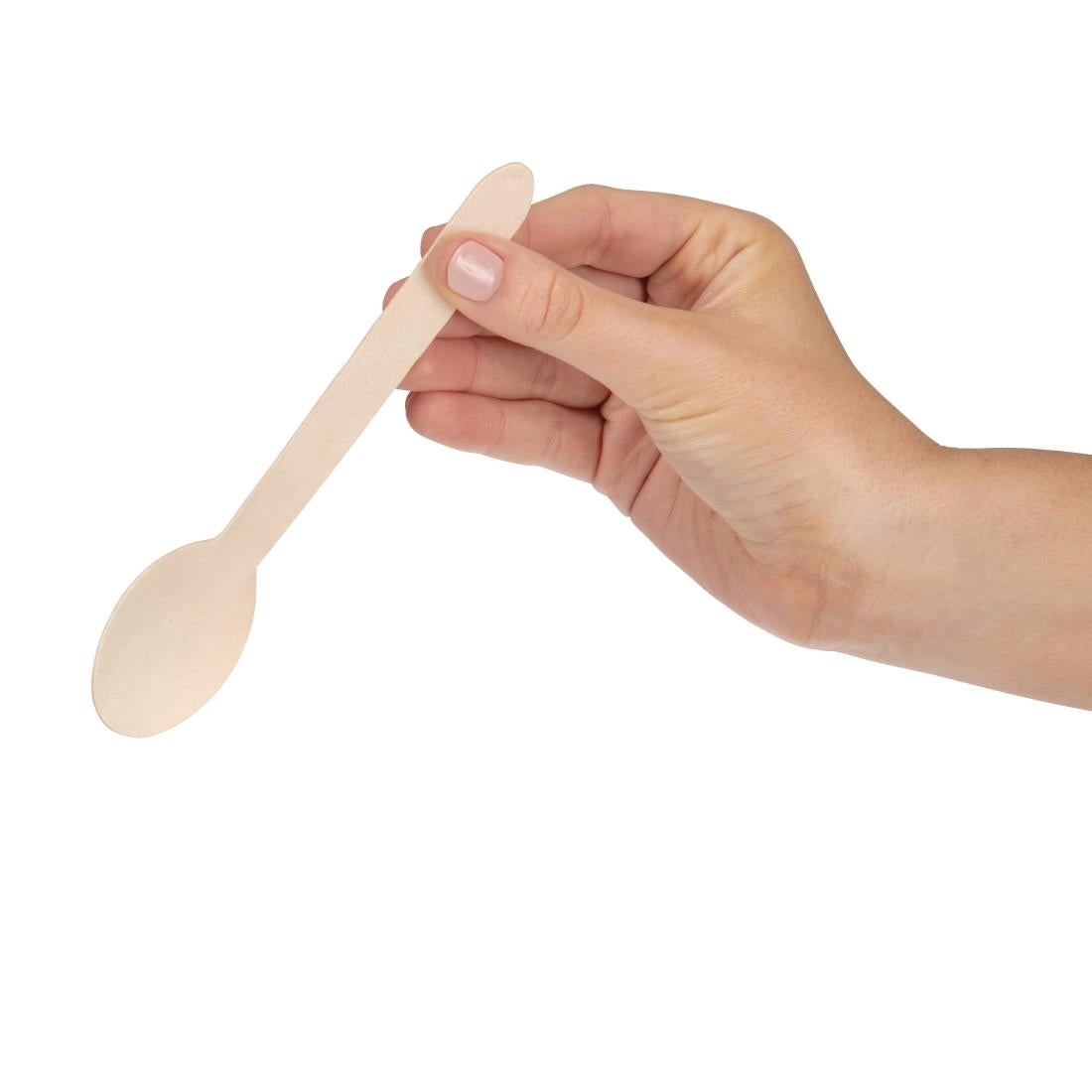 Fiesta Green Biodegradable Disposable Wooden Dessert Spoons (Pack of 100) JD Catering Equipment Solutions Ltd