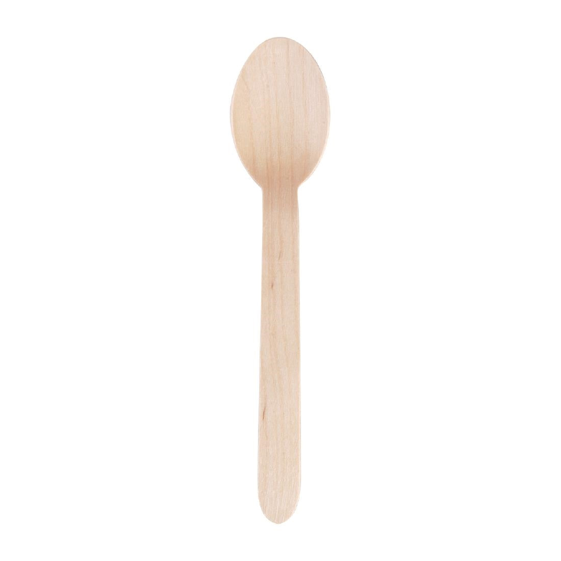 Fiesta Green Biodegradable Disposable Wooden Dessert Spoons (Pack of 100) JD Catering Equipment Solutions Ltd