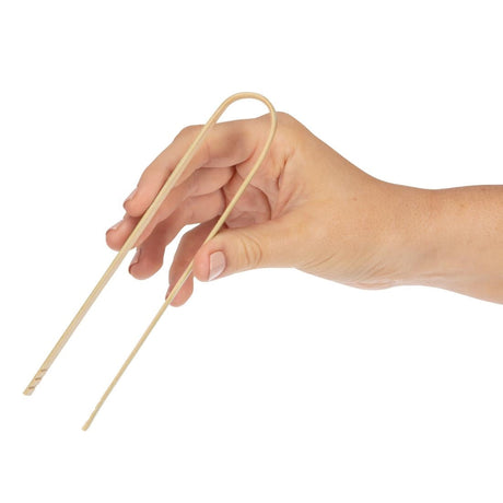 Fiesta Green Biodegradable Mini Bamboo Tongs (Pack of 50) JD Catering Equipment Solutions Ltd