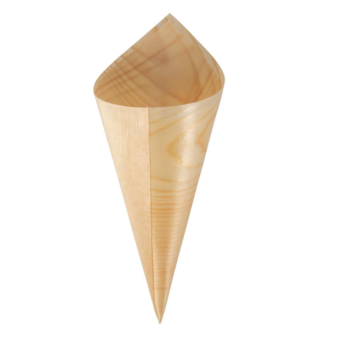 Fiesta Green Biodegradable Wooden Canape Cones 75mm (Pack of 100) JD Catering Equipment Solutions Ltd