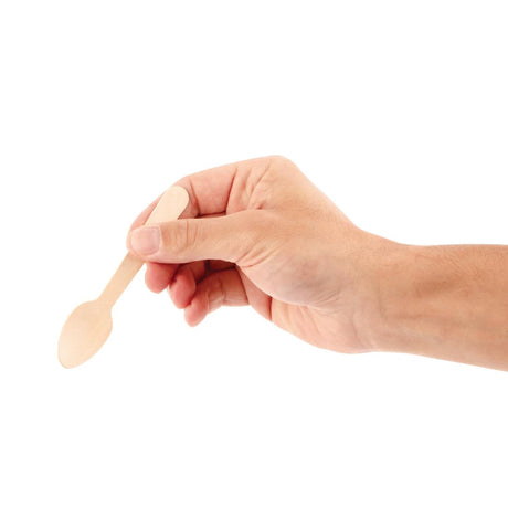 Fiesta Green Biodegradable Wooden Teaspoons (Pack of 100) JD Catering Equipment Solutions Ltd