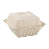 Fiesta Green Compostable Bagasse Burger Boxes Natural Colour 152mm (Pack of 500) JD Catering Equipment Solutions Ltd