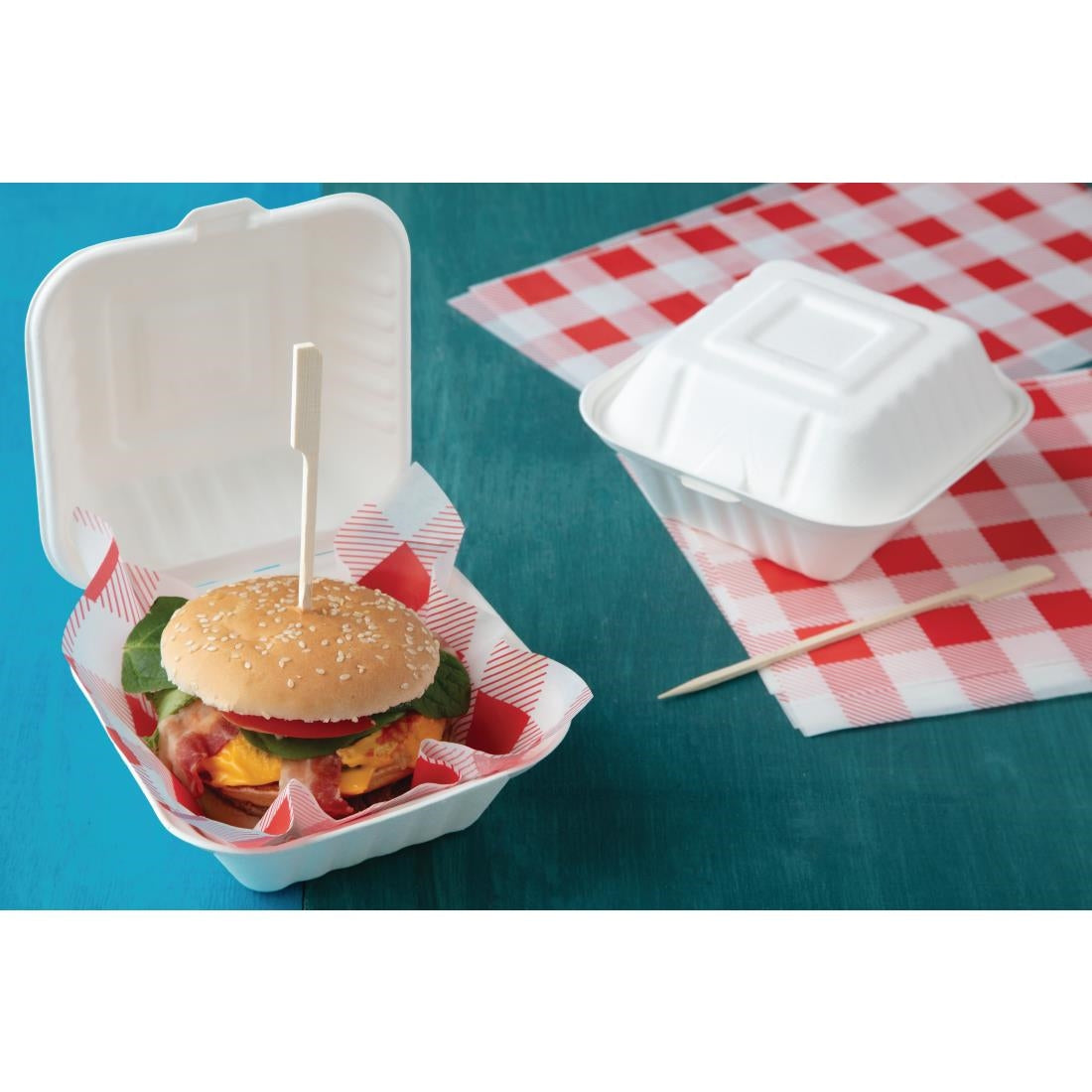 Fiesta Green Compostable Bagasse Burger Boxes (Pack of 500) JD Catering Equipment Solutions Ltd