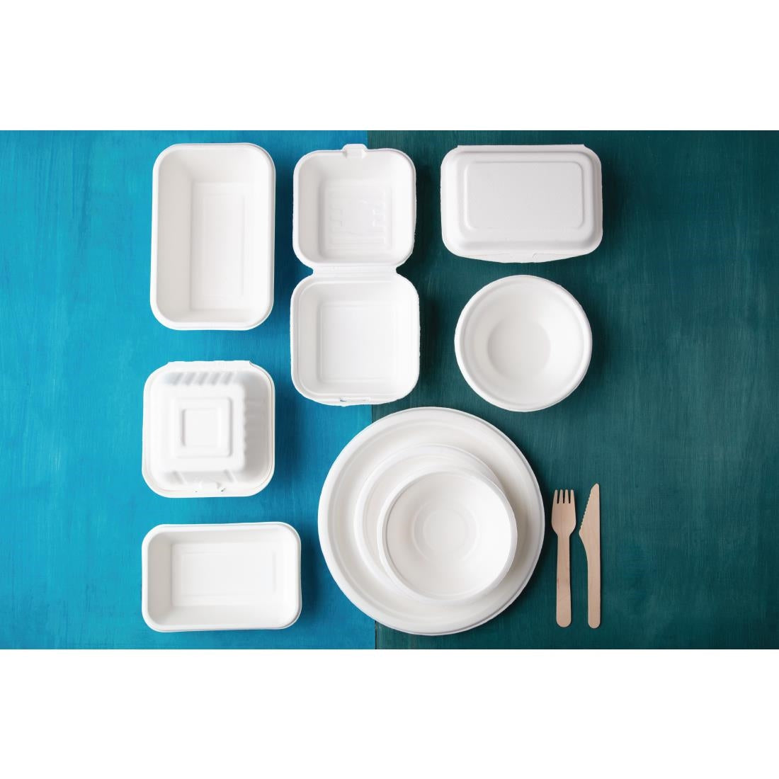 Fiesta Green Compostable Bagasse Food Trays 32oz (Pack of 50) JD Catering Equipment Solutions Ltd