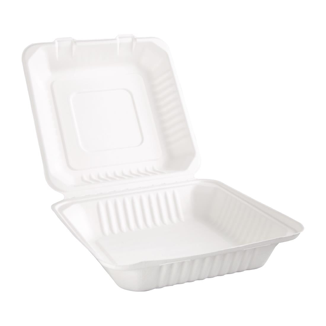 Fiesta Green Compostable Bagasse Hinged Food Containers 237mm (Pack of 200) JD Catering Equipment Solutions Ltd