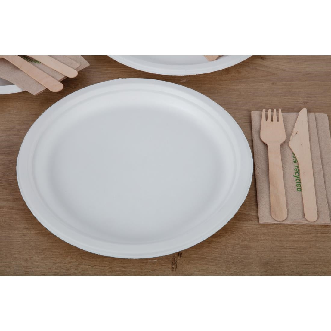 Fiesta Green Compostable Bagasse Plates Round (Pack of 50) JD Catering Equipment Solutions Ltd
