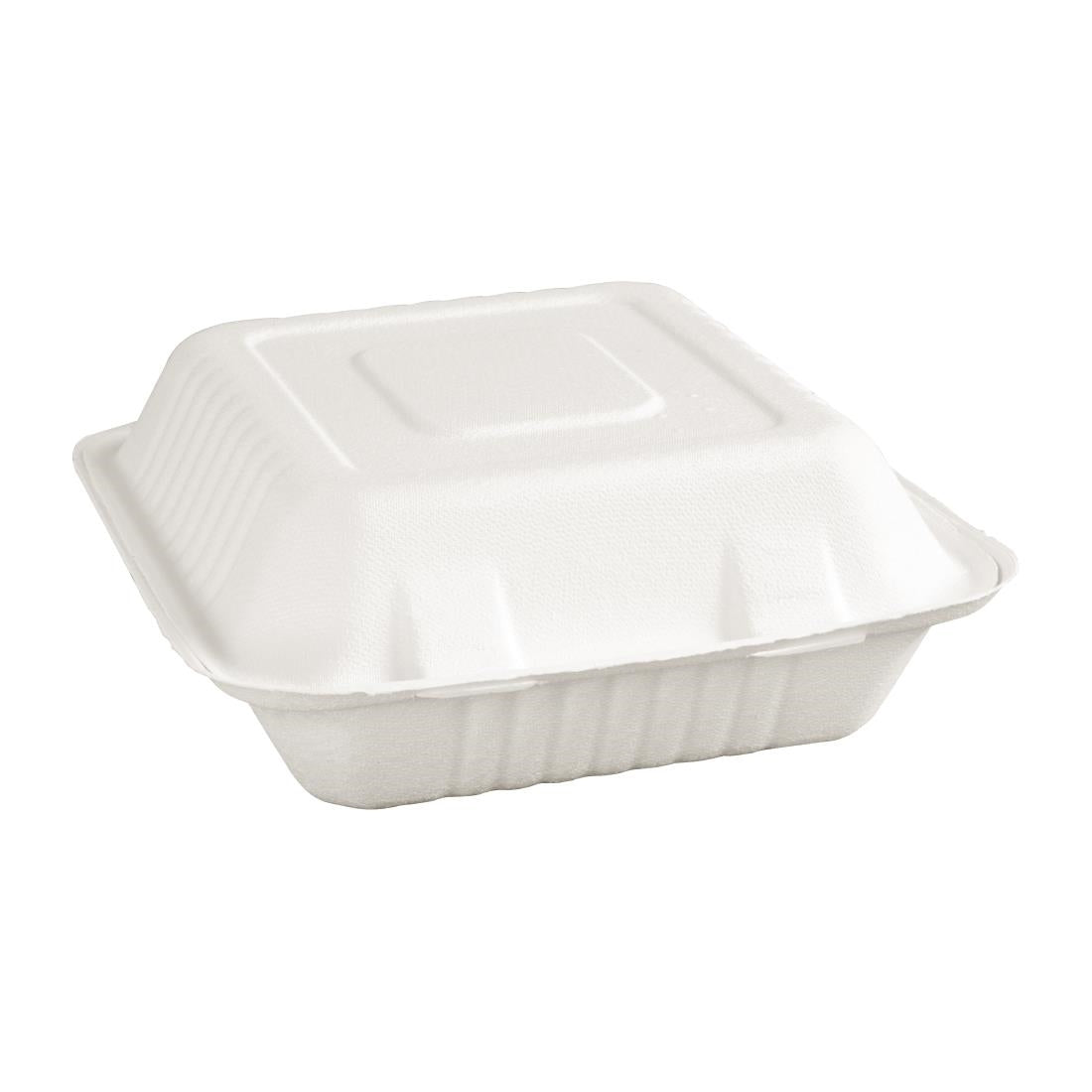 Fiesta Green Compostable Bagasse Three-Compartment Hinged Food Containers 201mm (Pack of 200) JD Catering Equipment Solutions Ltd