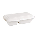 Fiesta Green Compostable Bagasse Two-Compartment Hinged Food Containers 253mm (Pack of 200) JD Catering Equipment Solutions Ltd