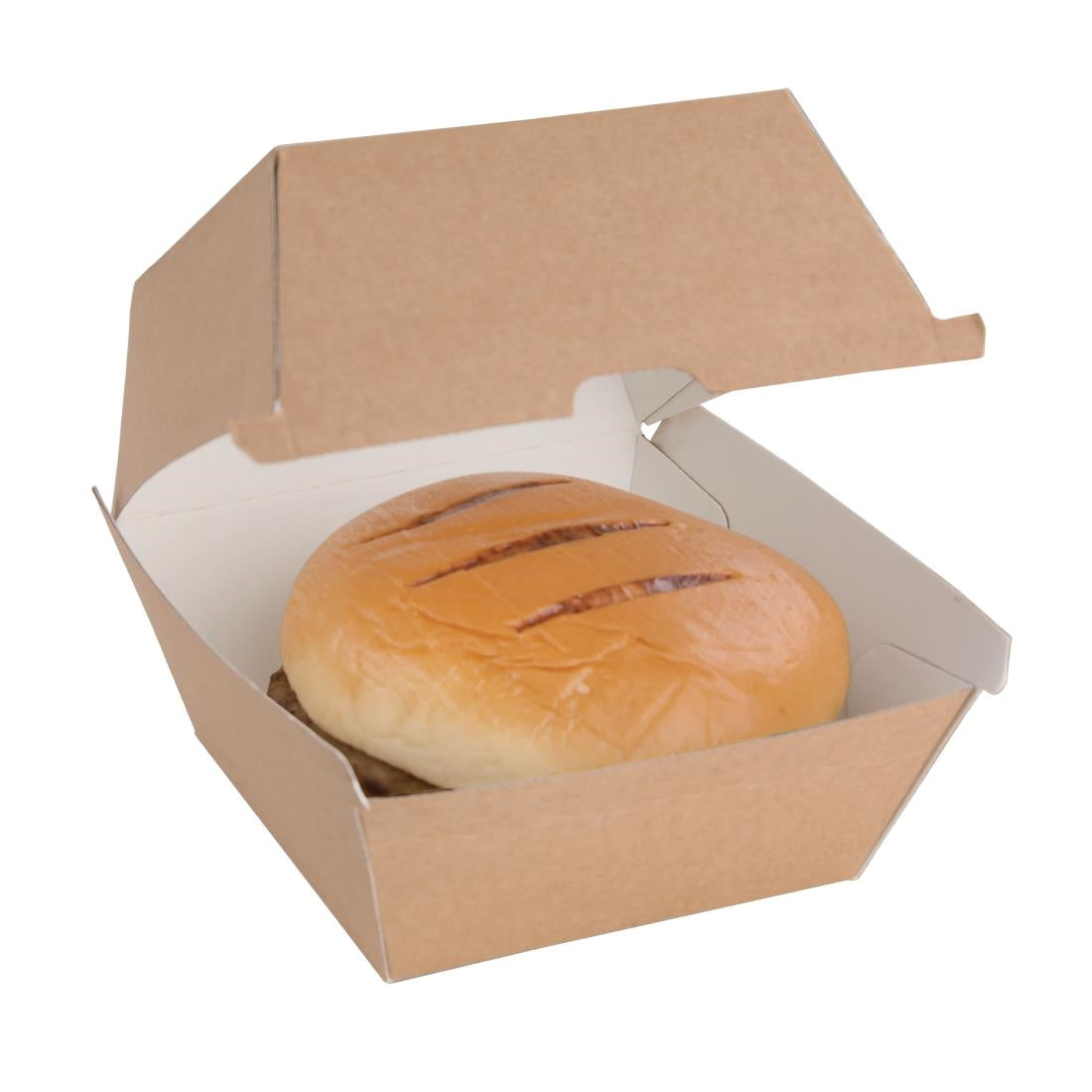 Fiesta Green Compostable Kraft Burger Boxes Large 112mm (Pack of 150) JD Catering Equipment Solutions Ltd