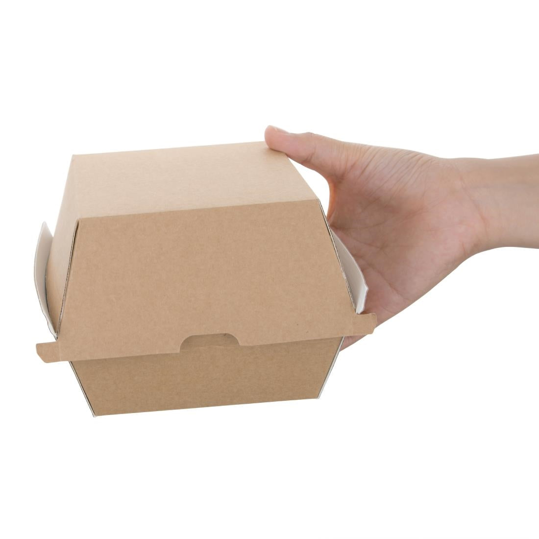 Fiesta Green Compostable Kraft Burger Boxes Large 112mm (Pack of 150) JD Catering Equipment Solutions Ltd