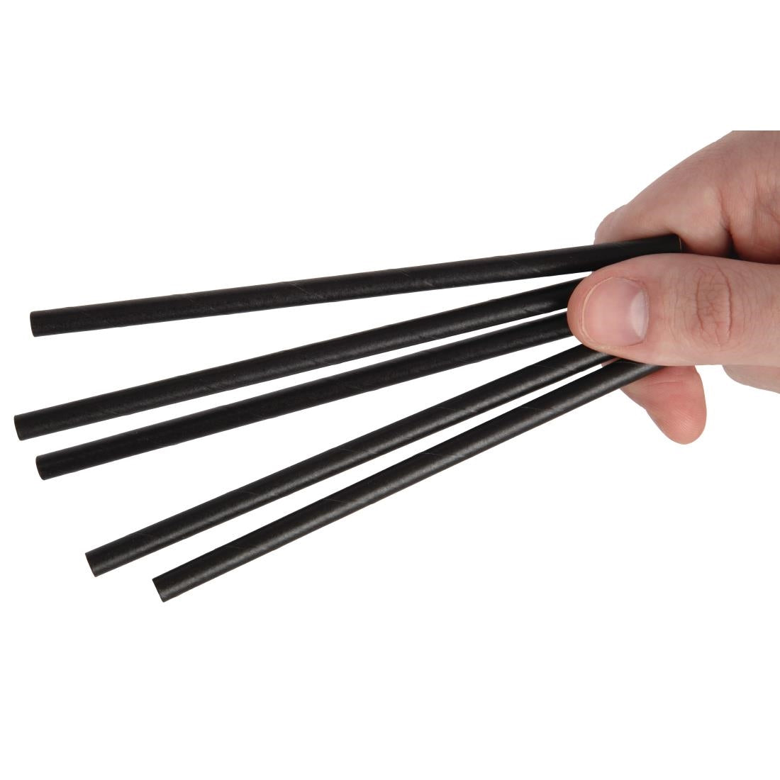 Fiesta Green Compostable Paper Cocktail Stirrer Straws Black (Pack of 250) JD Catering Equipment Solutions Ltd