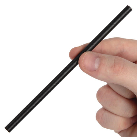 Fiesta Green Compostable Paper Cocktail Stirrer Straws Black (Pack of 250) JD Catering Equipment Solutions Ltd