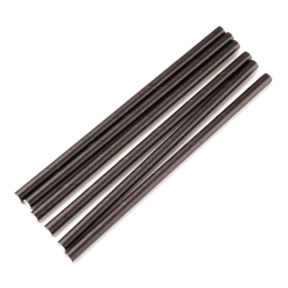 Fiesta Green Compostable Paper Cocktail Stirrer Straws Black (Pack of 250) JD Catering Equipment Solutions Ltd