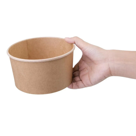 FB198 Fiesta Green Compostable Round Kraft Salad Bowls 1000ml / 35oz (Pack of 300) - JD Catering Equipment Solutions Ltd